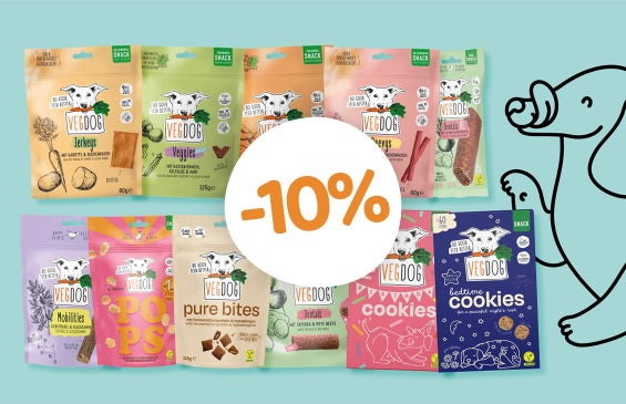 🌿 Natürlich naschen – VEGDOG Snacks -10% günstiger