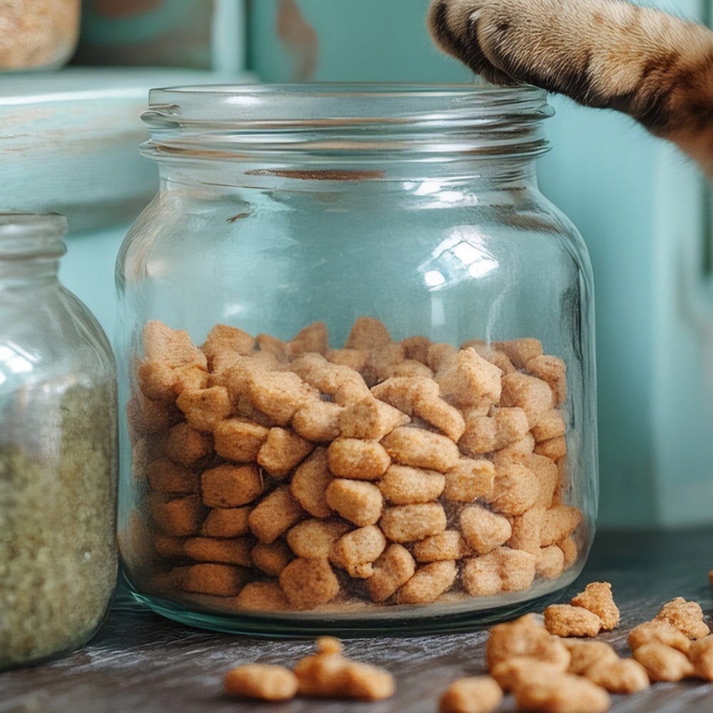 Aufbewahrung für Katzenfutter