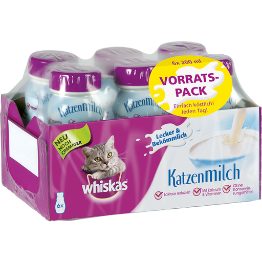 Whiskas Katzen-Milch Flasche 6Pack - 1.200 ml