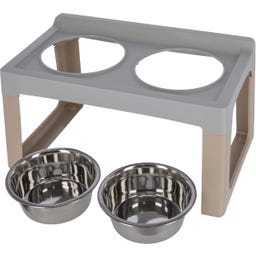 Kerbl Futterbar Lifter grau/taupe - 2 x 1000 ml