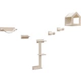 Kletterwand Monte Falco f&uuml;r Katzen beige, 6-teilig