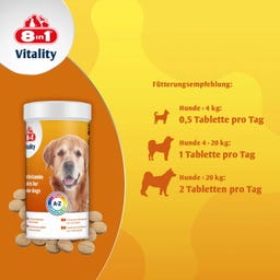 8in1 Multivitamintabletten für ältere Hunde - 70 Tabletten