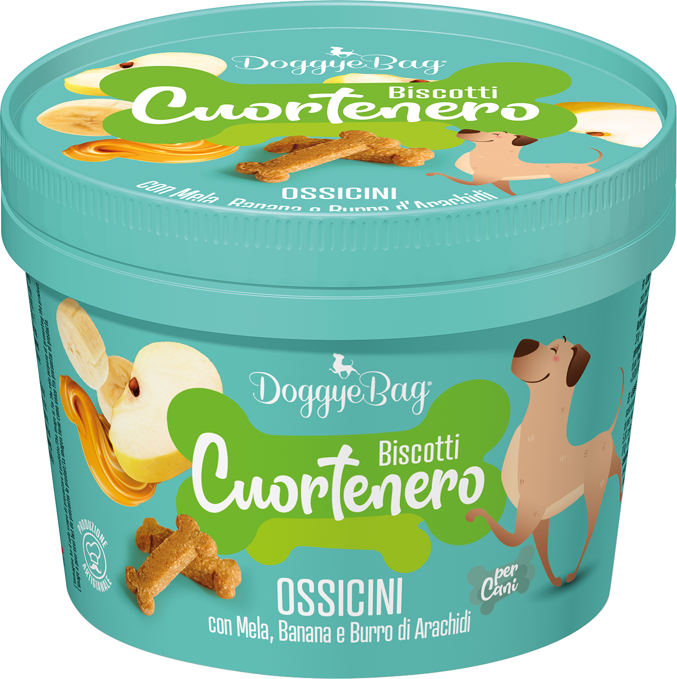 DoggyeBag Cuortenero - Apfel, Banane und Erdnussbutter