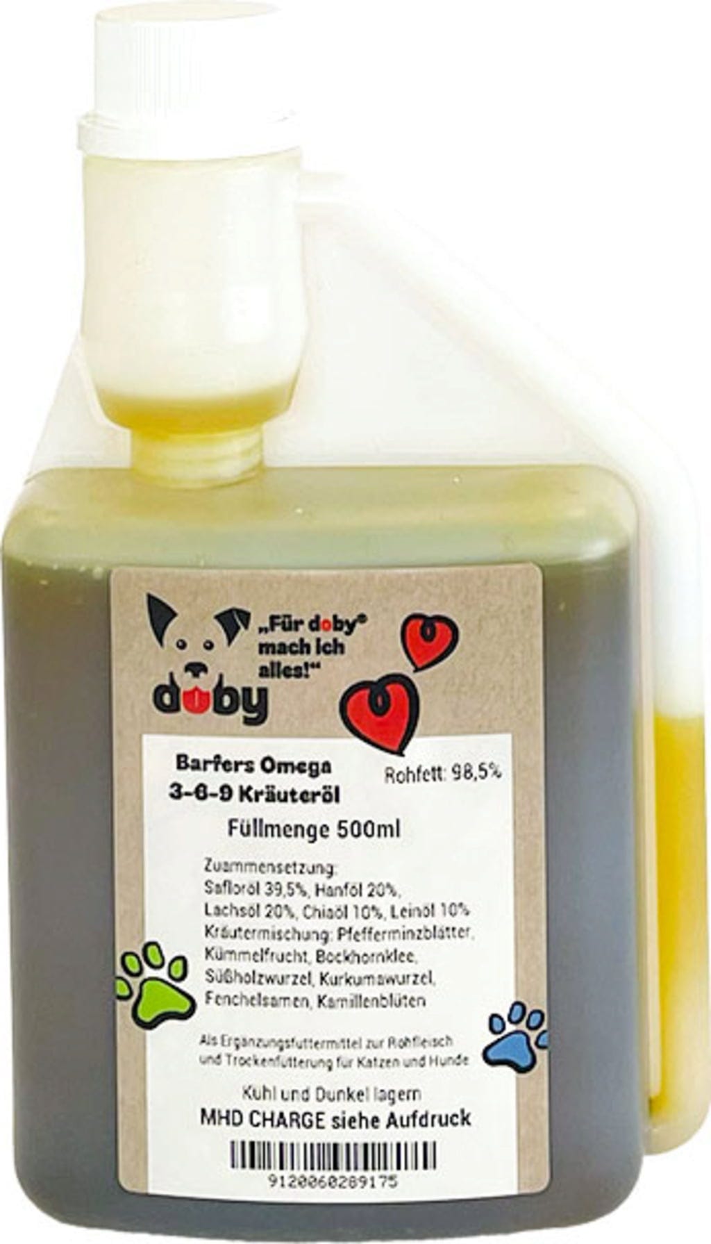 Doby Barfers Omega 3-6-9 Kräuteröl - 500 ml