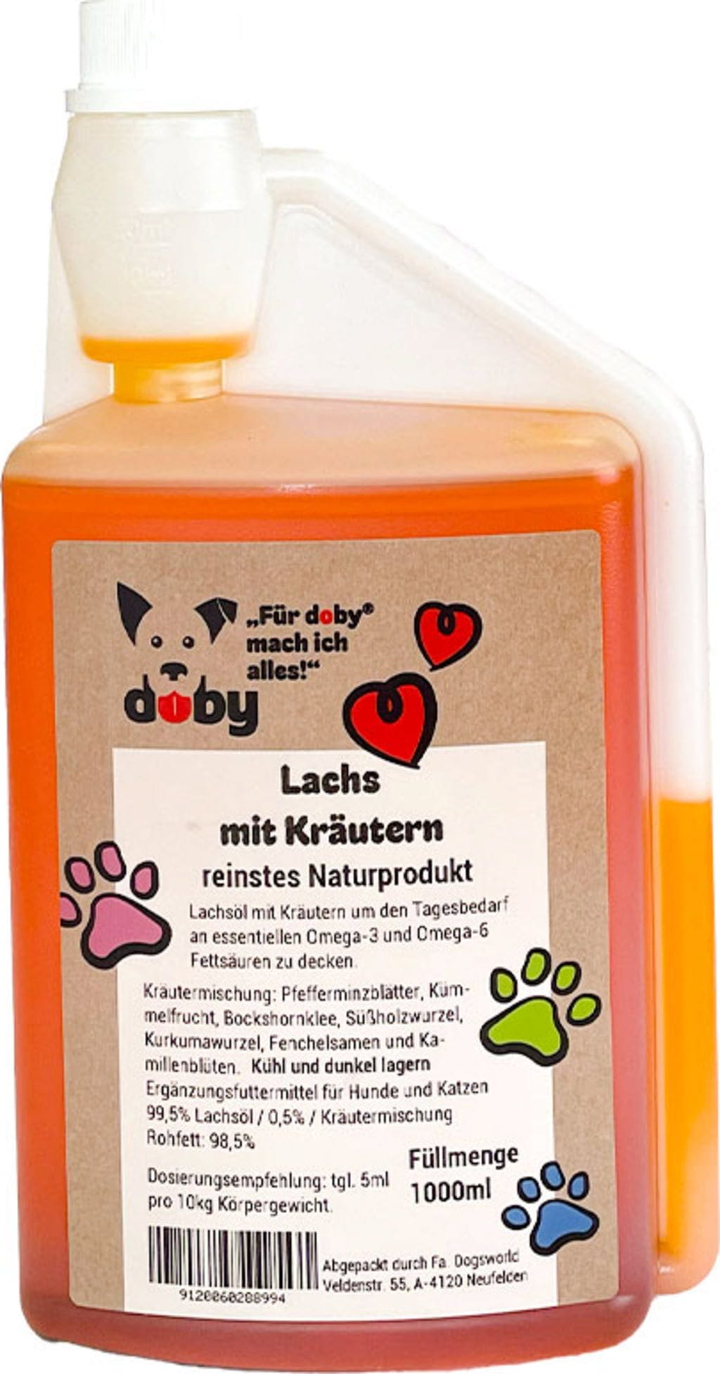 Doby Lachsöl mit Kräutern - 1 Liter