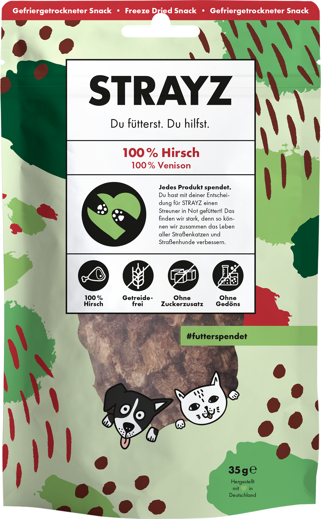 Strayz Katzen- und Hunde-Snack - Hirsch