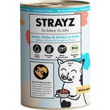 Nourriture Humide pour Chats, Saumon, Poulet et Courge en Sauce