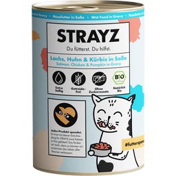 Nourriture Humide pour Chats, Saumon, Poulet et Courge en Sauce - 400 g