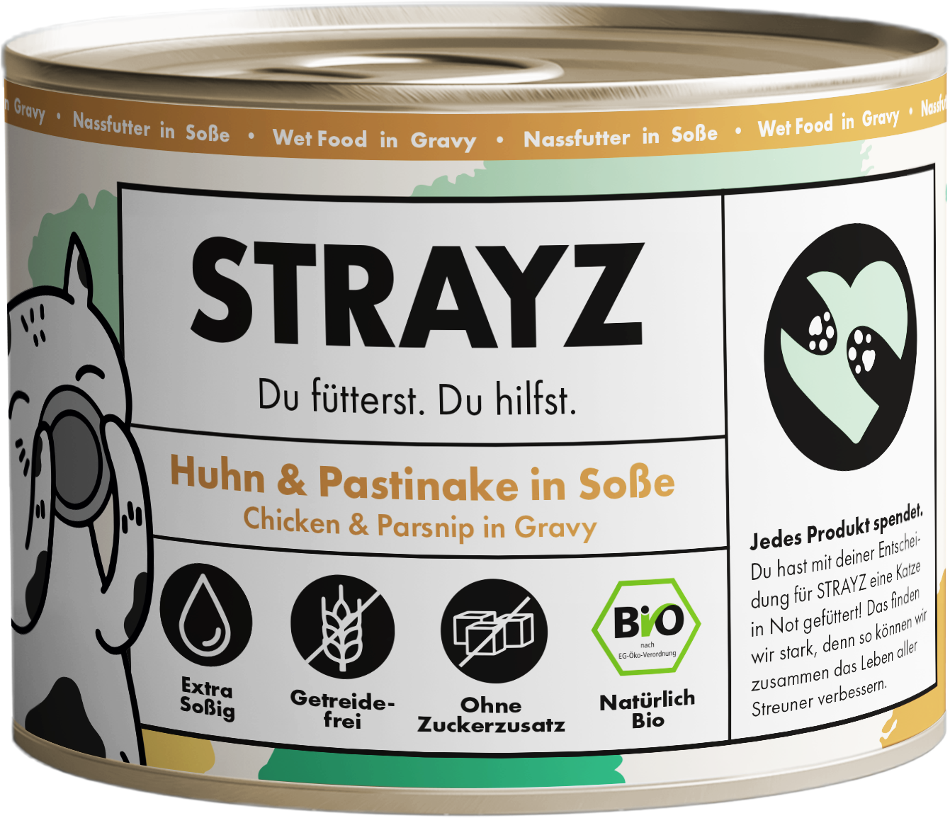 Strayz Katzen-Nassfutter Huhn & Pastinake in Soße - 200 g