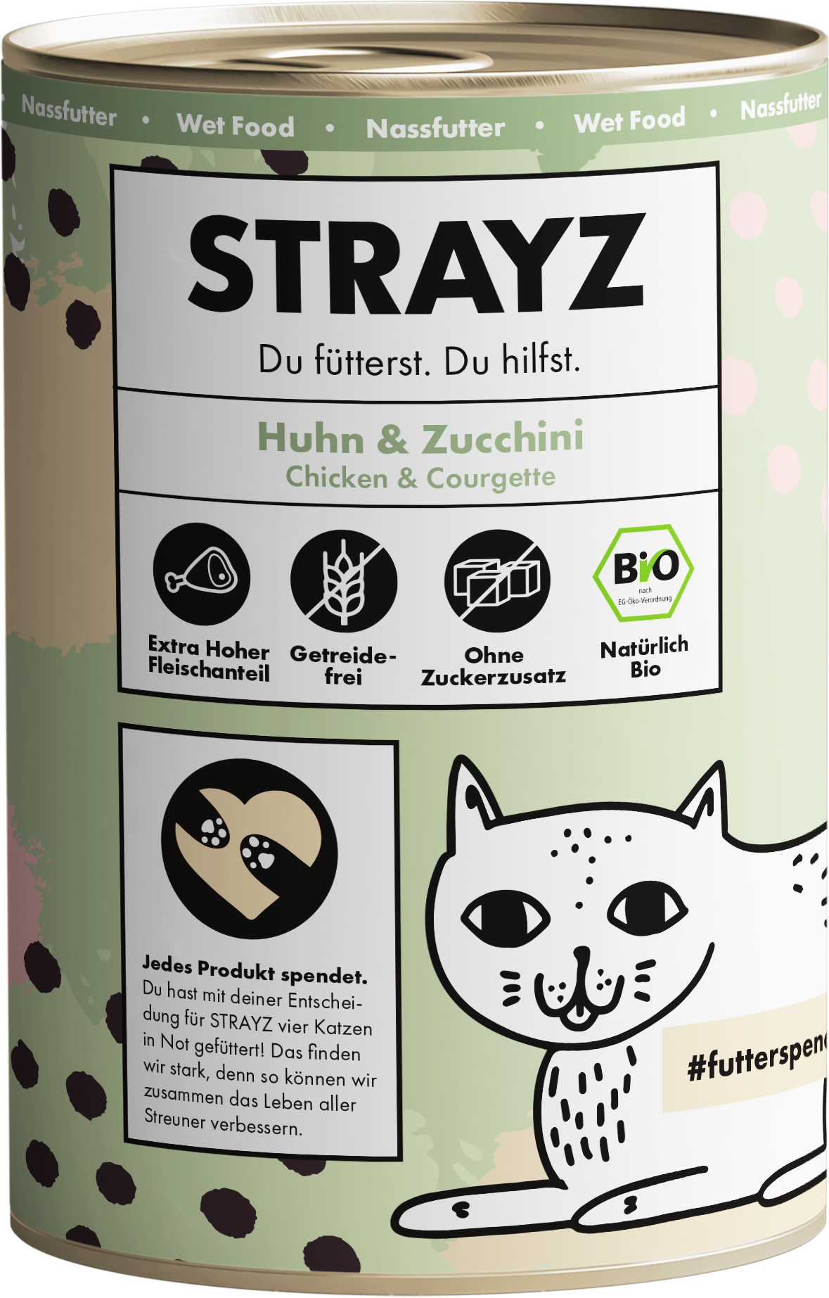 Strayz Katzen-Nassfutter Huhn & Zucchini - 400 g