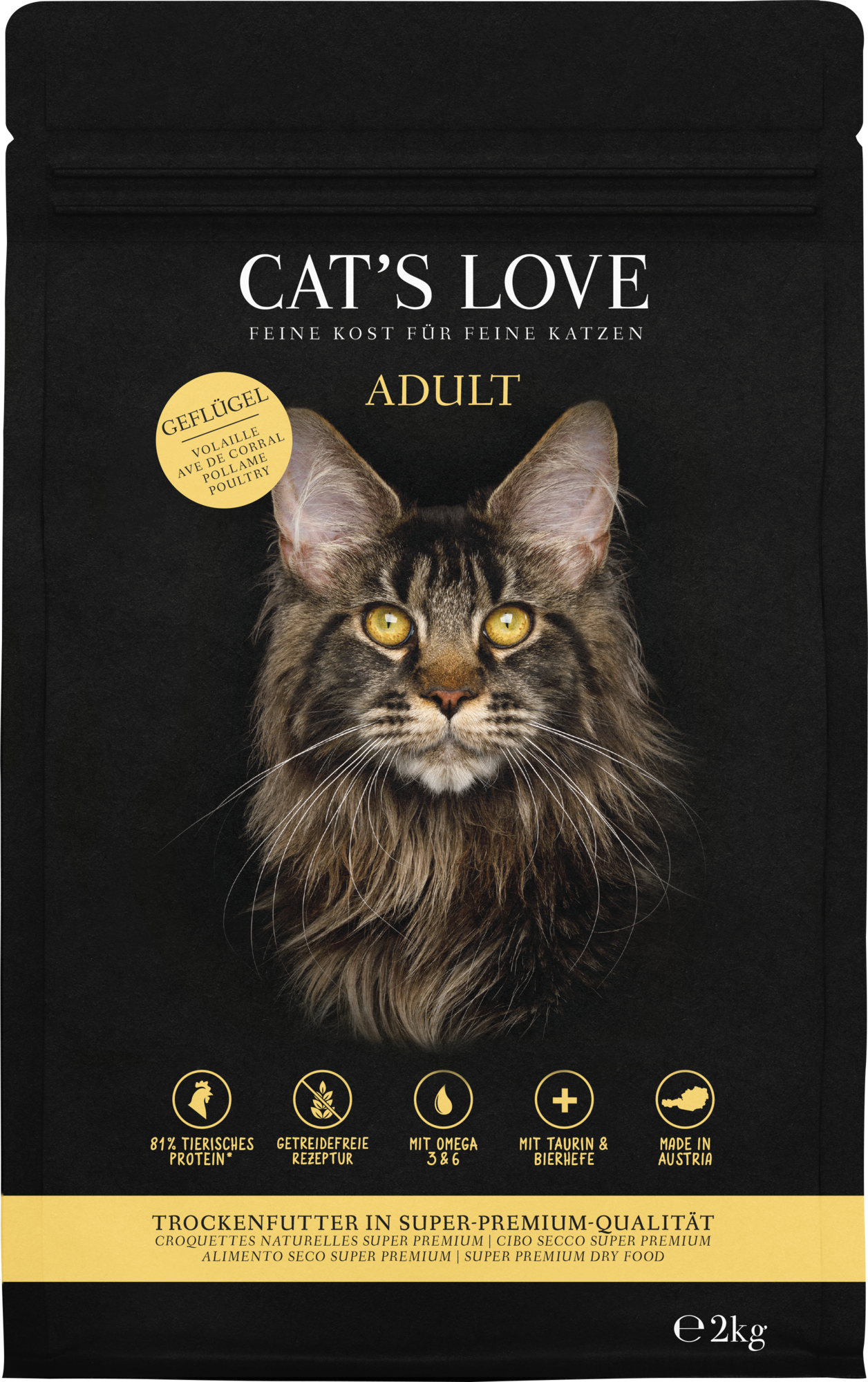 CAT's LOVE Katzen Trockenfutter ADULT GEFLÜGEL - 2 kg