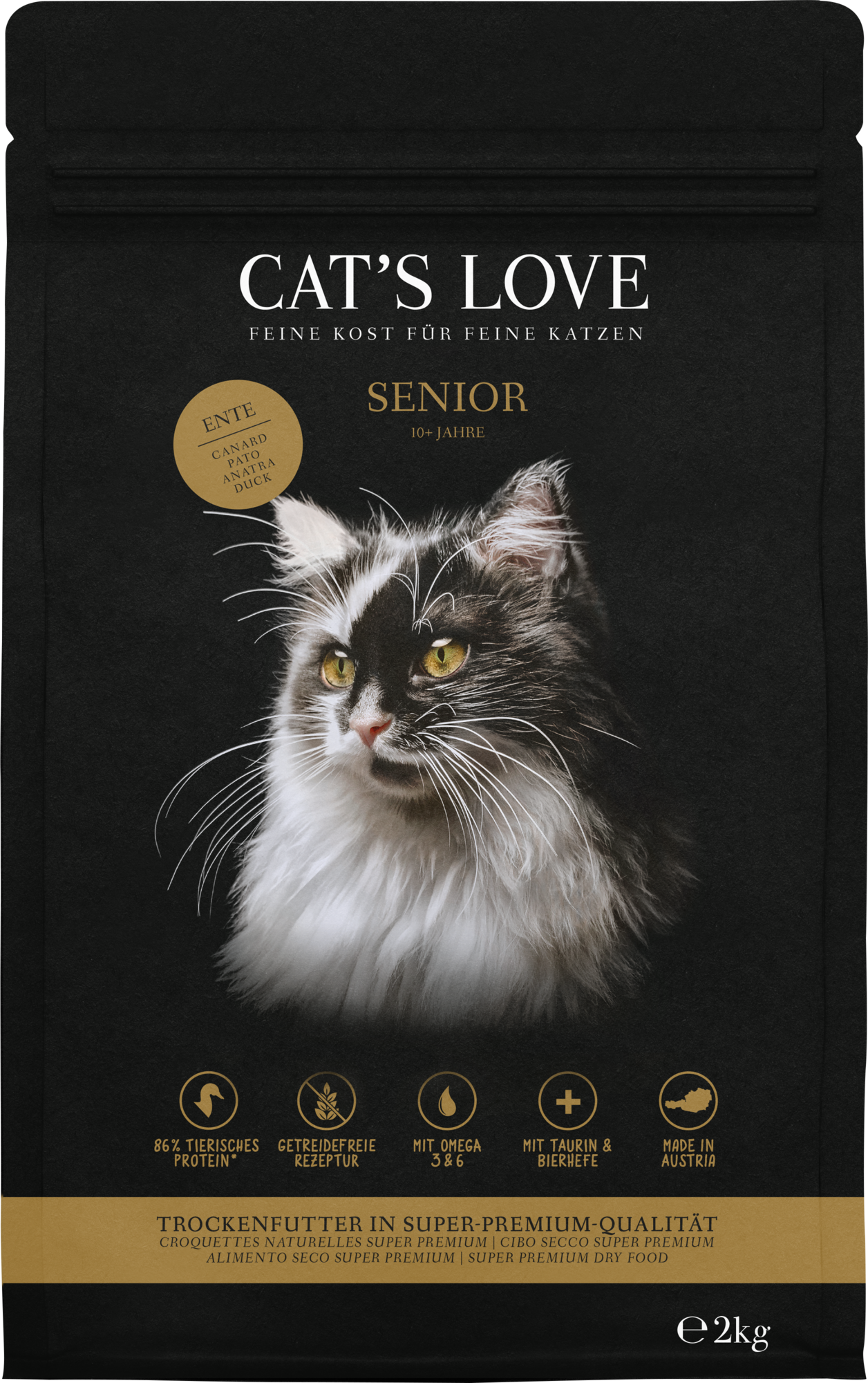 CAT's LOVE Katzen Trockenfutter "Senior Ente" - 2 kg