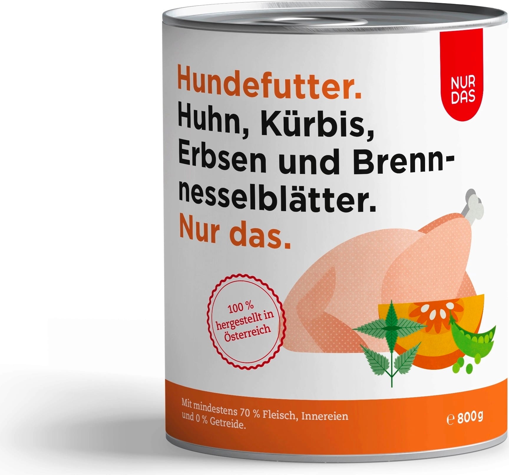 NUR DAS Huhn und Kürbis Dose 800g