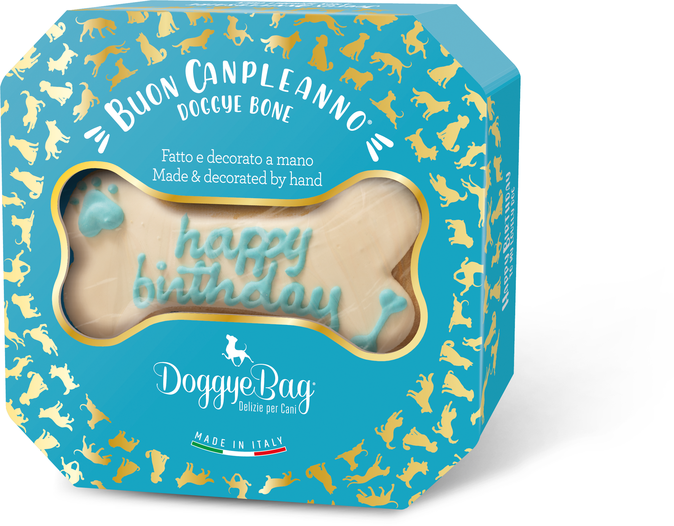 DoggyeBag Happy Birthday Bone - Hellblau