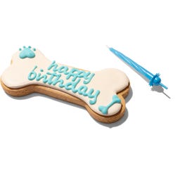 Pasja rojstnodnevna torta Happy Birthday Bone - svetlo modra