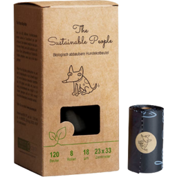 Sacchetti Biodegradabili Senza Manici per Feci di Cani - 8 rotoli da 15 sacchetti ciascuno