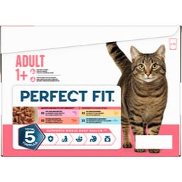 Katze Nassfutter Portionsbeutel 85g 12 Pack Adult 1+ Huhn & Gemüse, Rind & Karotte, Lachs & Karotte, Meeresfisch & Gemüse in Sauce - 1.020 g