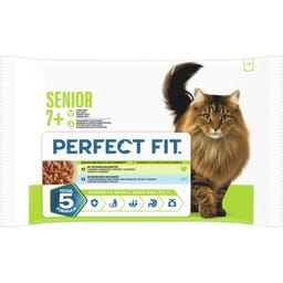 Cat Portionsbeutel 85g 4 Pack Senior 7+ Truthahn und Karotten, Hochseefisch und Gemüse - 340 g