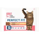 Adult 1+ Wet Cat Food Pouches, 4 x 85 g - Chicken & Vegetables, Beef & Carrot