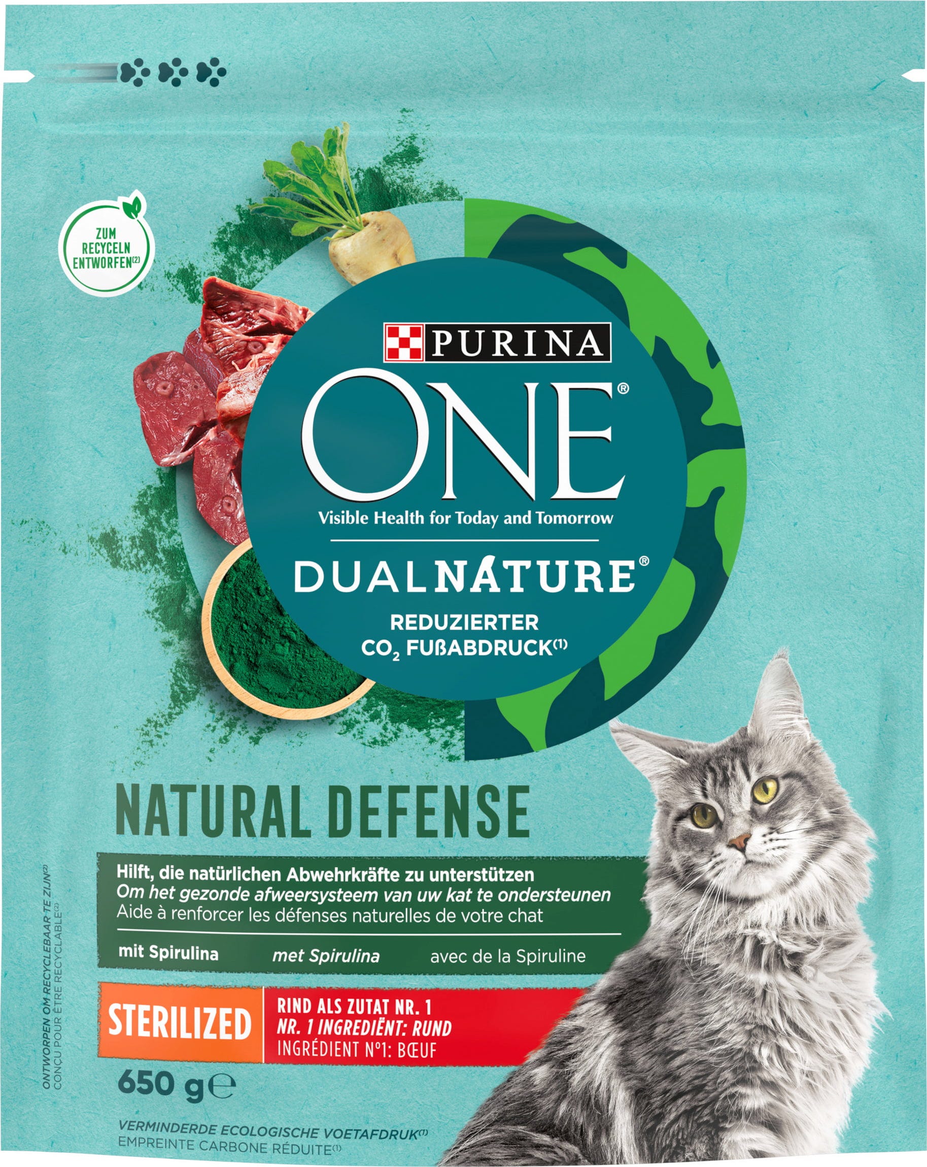 PURINA ONE Dual Nature Sterilcat mit Rind - 650 g
