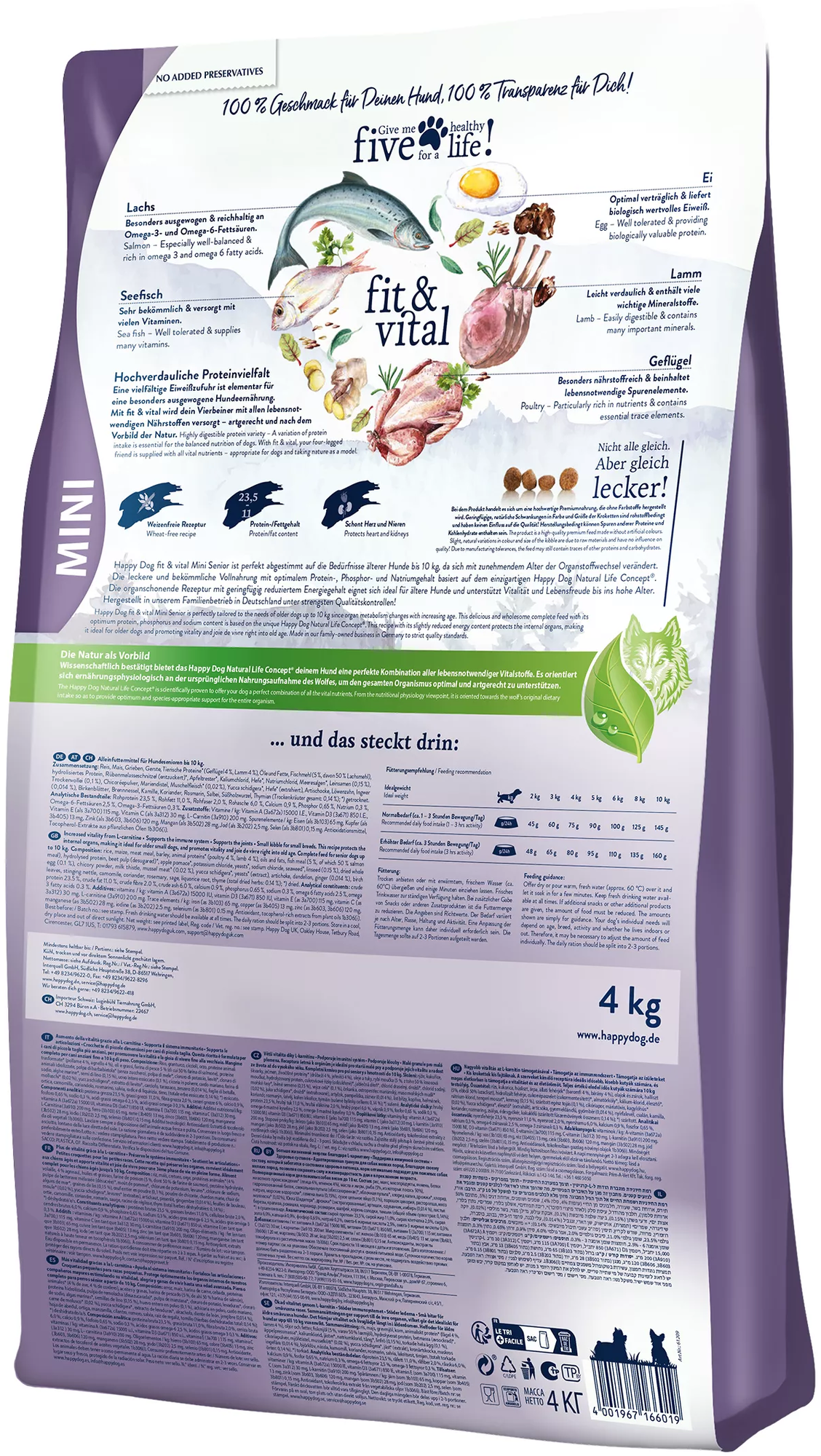 Happy Dog Trockenfutter Fit&Vital Mini Senior - 4 kg