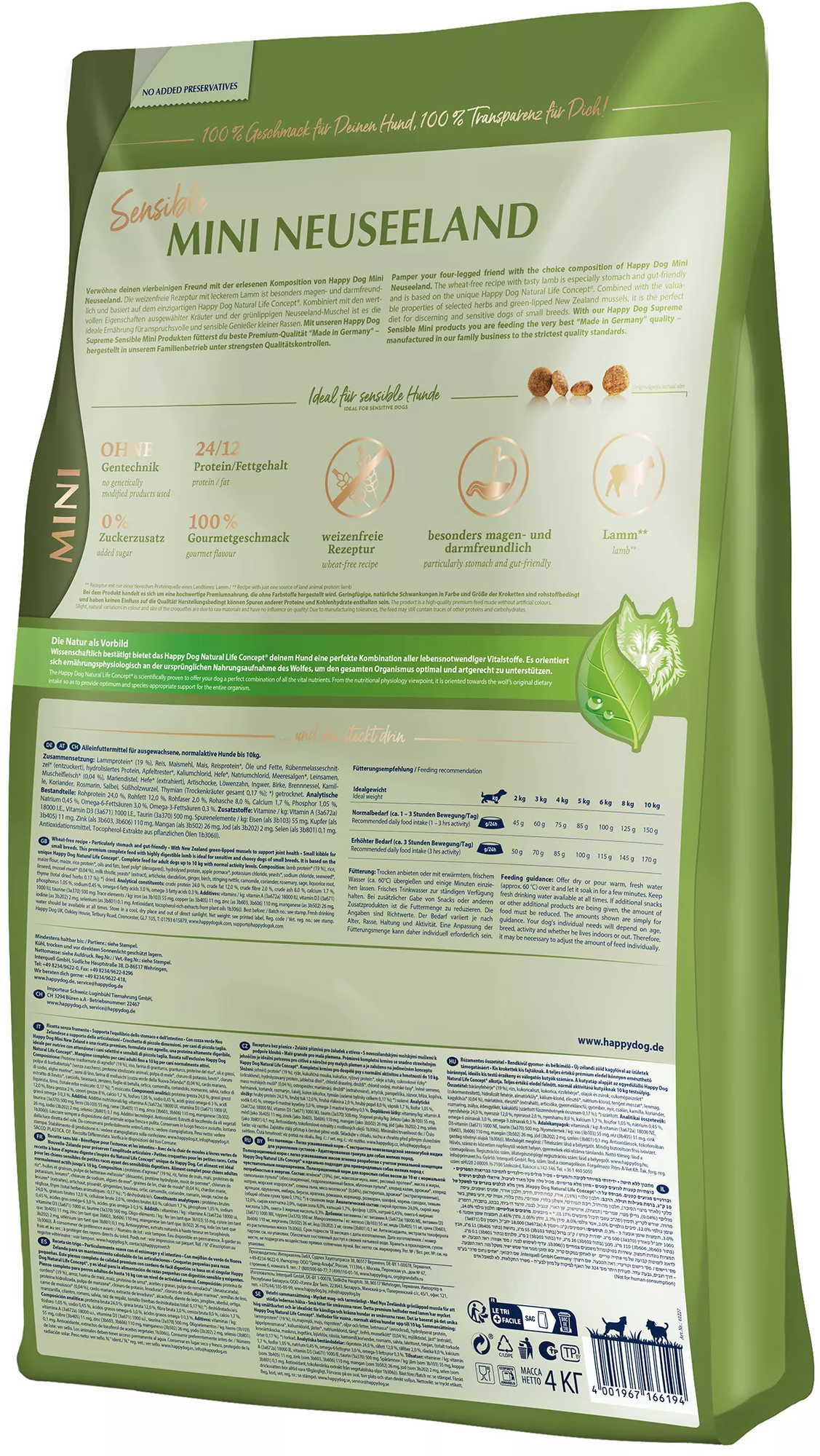 Happy Dog Trockenfutter Sensible Mini Neuseeland - 4 kg