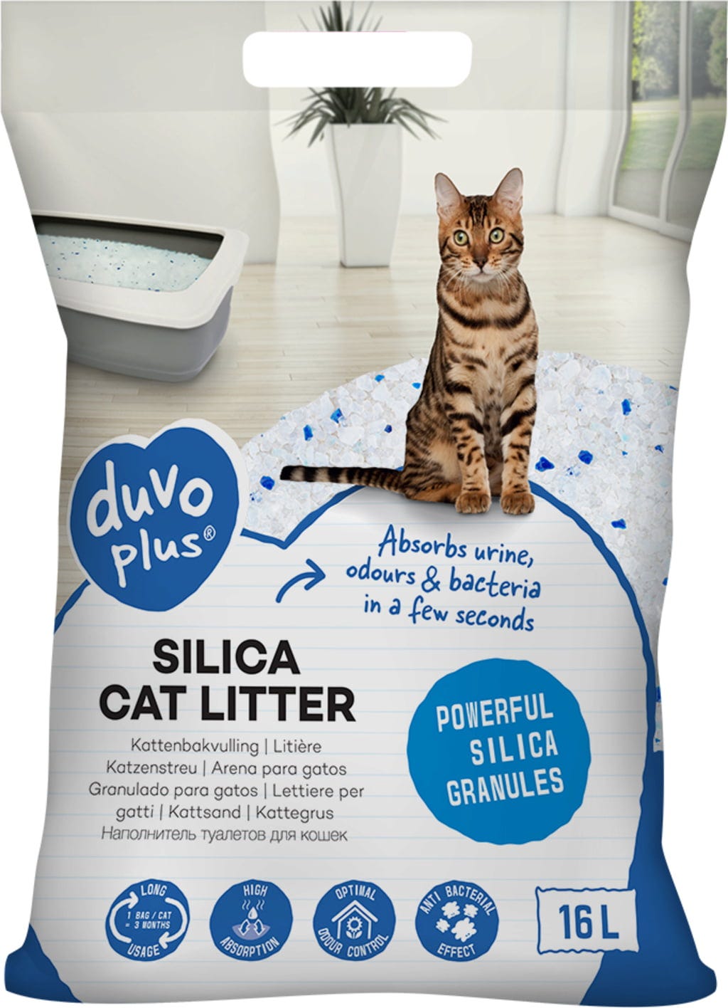 Duvoplus Premium Silica-Katzenstreu - 16 L