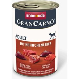 Mokra pasja hrana GranCarno Adult - piščančja jetra - 400 g