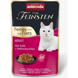 Mokra mačja hrana Vom Feinsten - Adult, teletina in piščančji file - 85 g