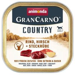 Mokra pasja hrana GranCarno Country - govedina, jelen in repa - 150 g