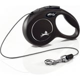 Flexi New Classic mit Seil XS Schwarz 3 m