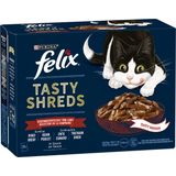 Felix Tasty Shreds - Mesni izbor, 10 x 80 g