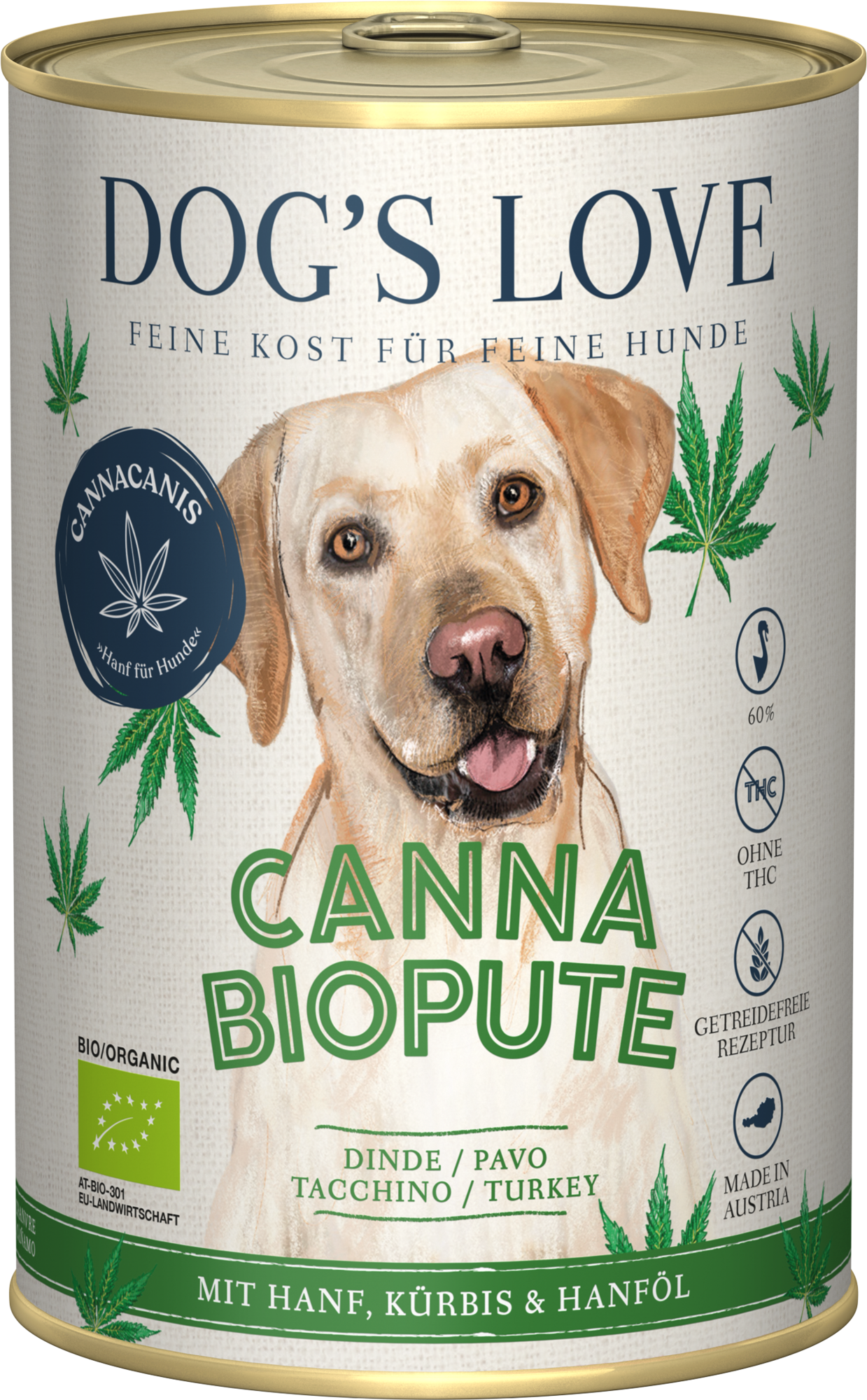 DOG'S LOVE Canna BIO Pute mit Hanf , 400 g