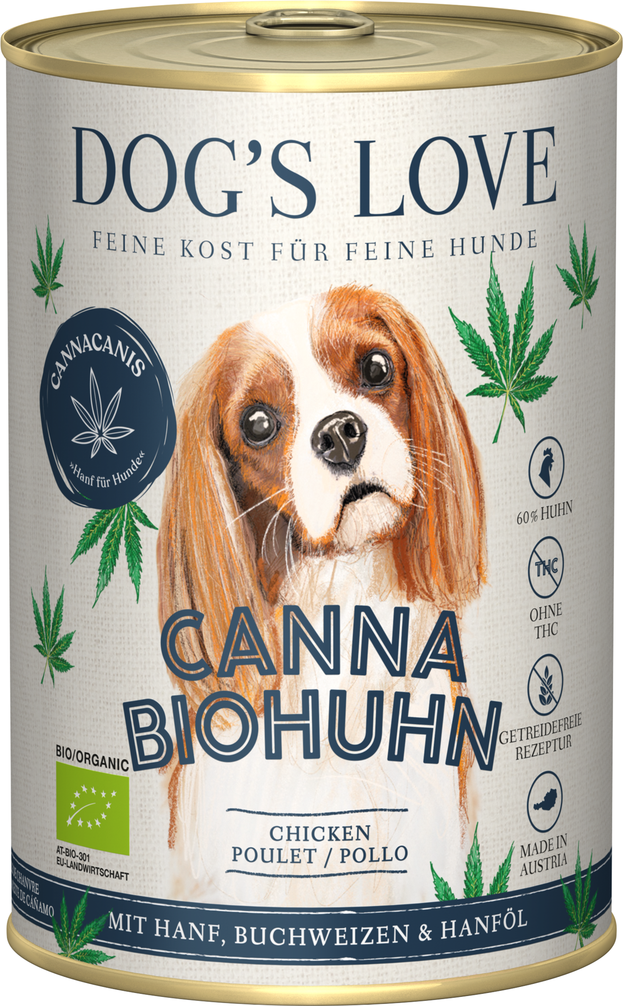 DOG'S LOVE Canna BIO Huhn mit Hanf , 400 g - 400 g