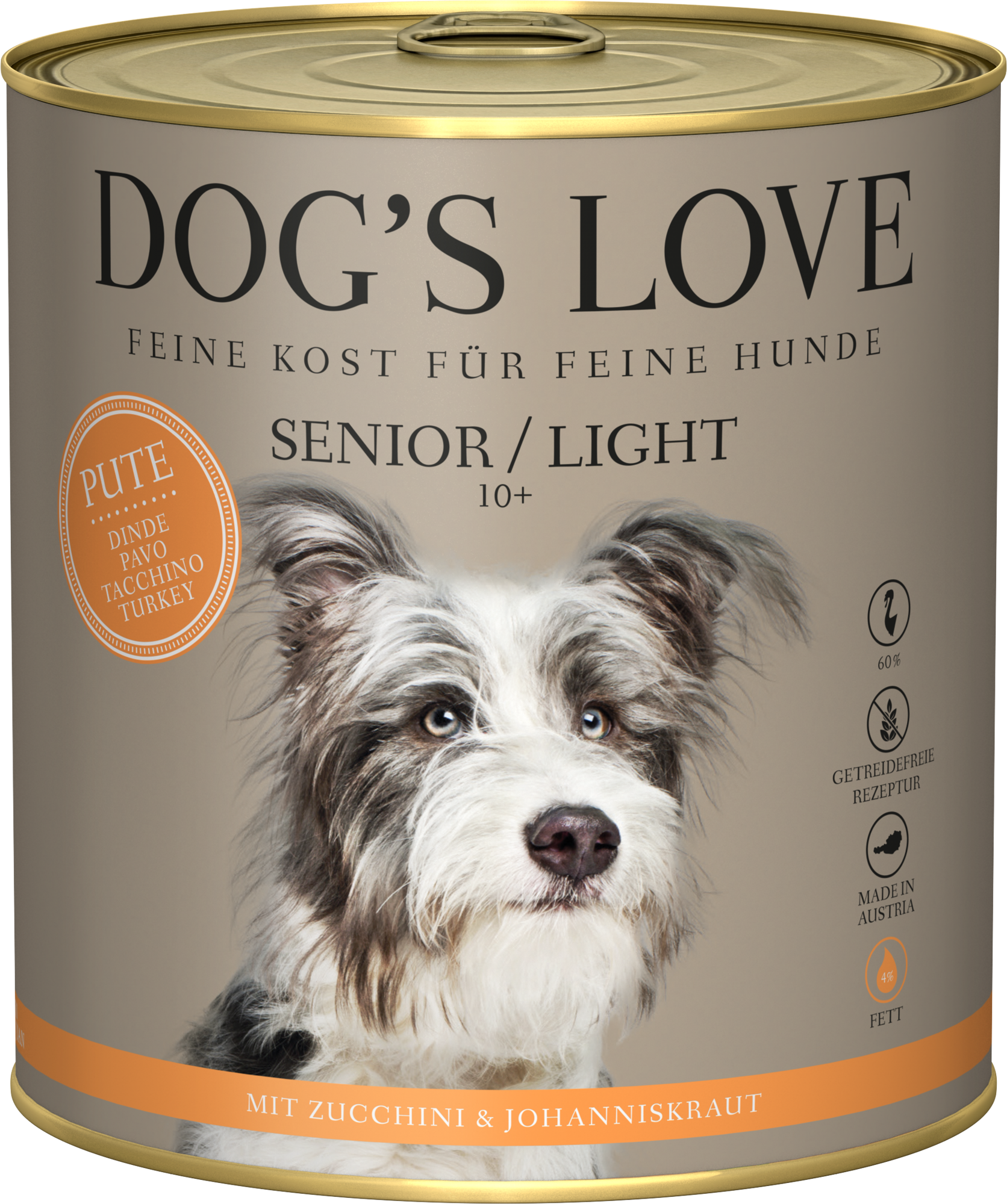 DOG'S LOVE Hunde Nassfutter SENIOR PUTE - 800 g