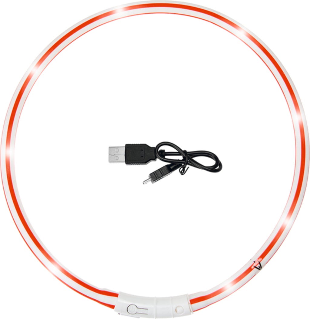 Halsband Silik Visio Light 20-70 cm rot/weiß