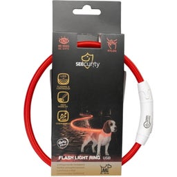 Duvoplus Flash Lichthalsband USB Nylon - Rood - M