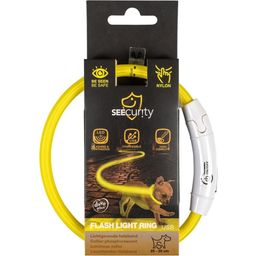 Duvoplus Flash Leuchthalsband USB Nylon gelb - S