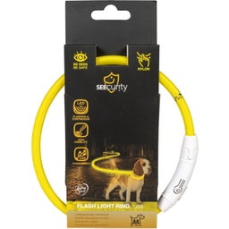 Duvoplus Flash Leuchthalsband USB Nylon gelb - M