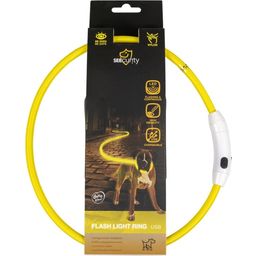 Duvoplus Flash Leuchthalsband USB Nylon gelb - L