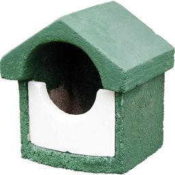 Polodprta hišica iz mešanice betona in lesa, mala, zelena - 1 k.