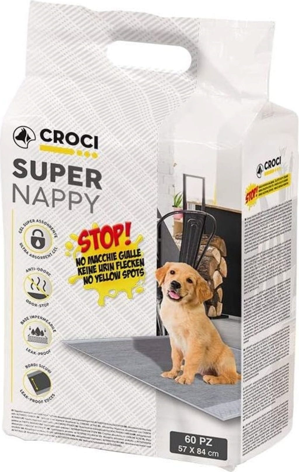 Croci Teppich Super Nappy Aktivkohle 87 x 57 cm - 60 Stück