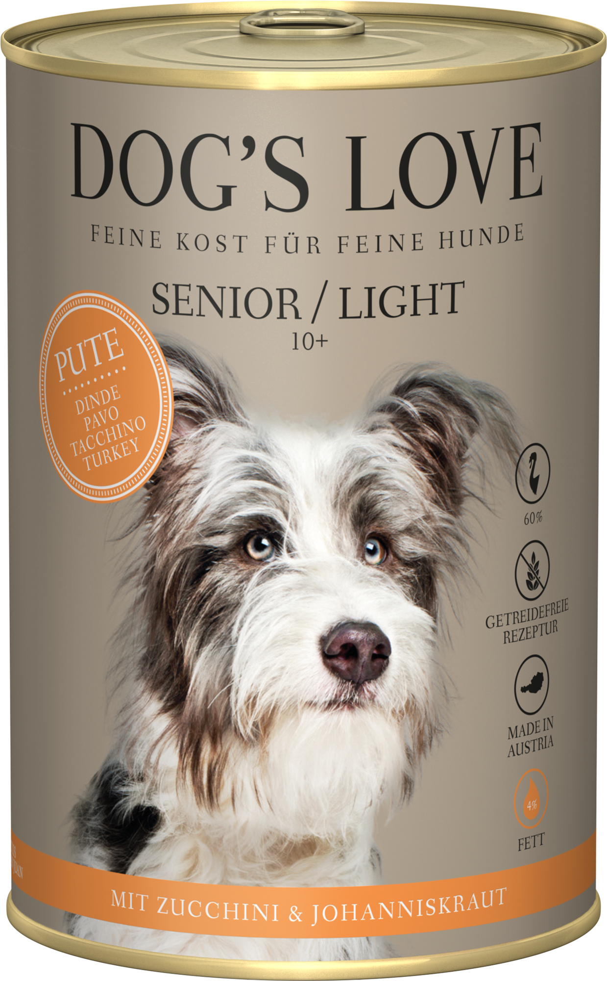 DOG'S LOVE Hunde Nassfutter SENIOR PUTE - 400 g