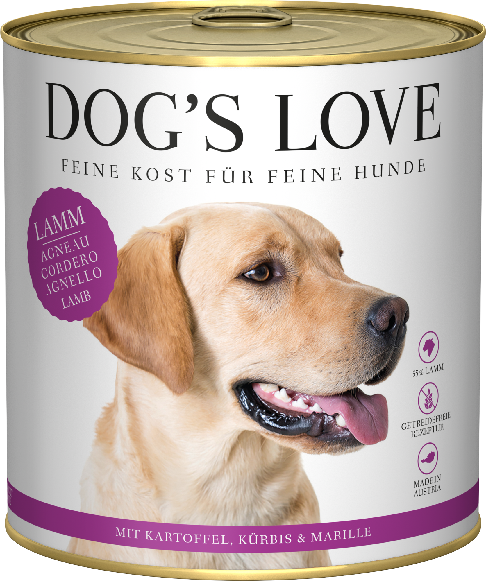 DOG'S LOVE Hunde Nassfutter ADULT LAMM - 800 g