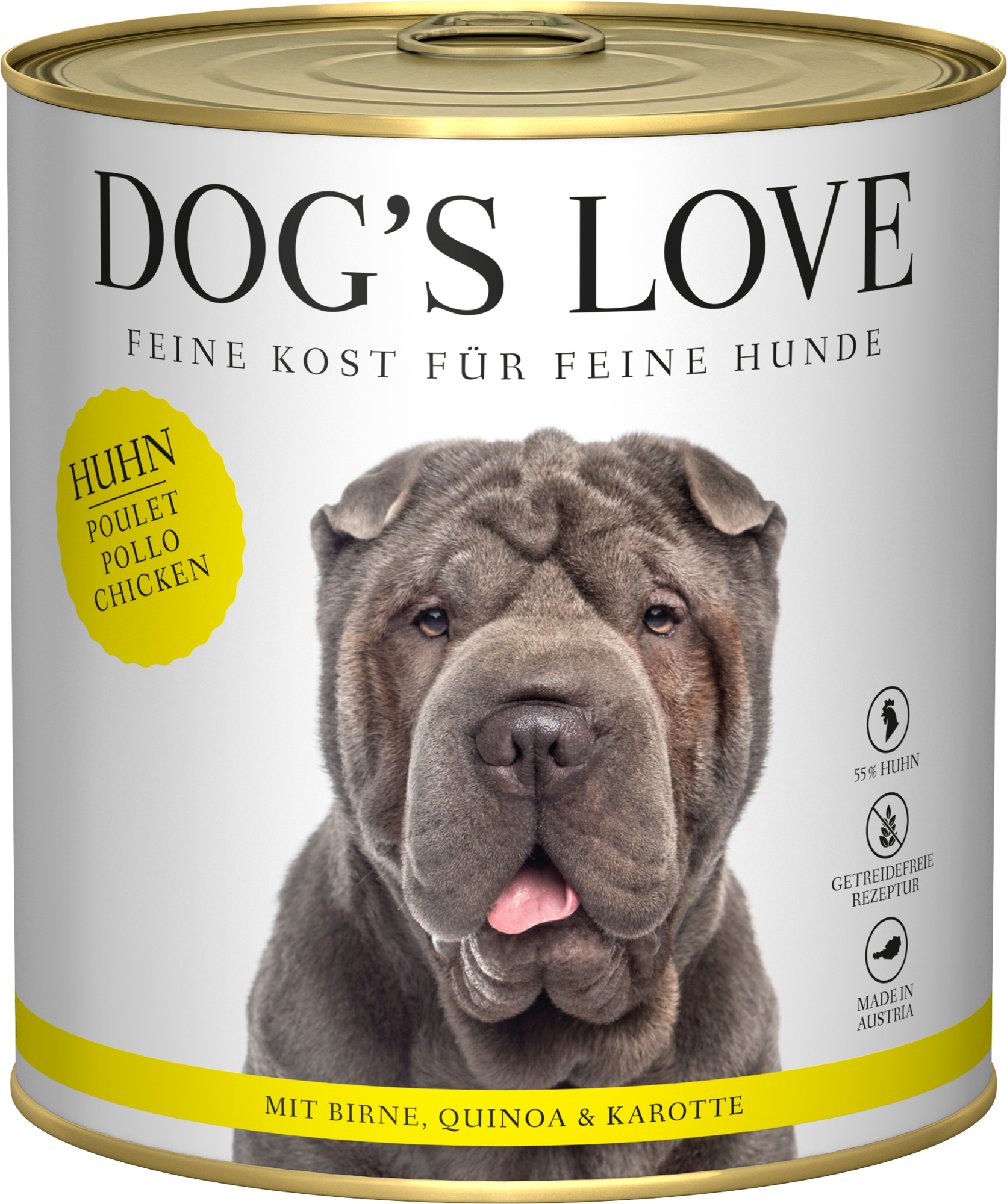 DOG'S LOVE Hunde Nassfutter ADULT HUHN - 800 g