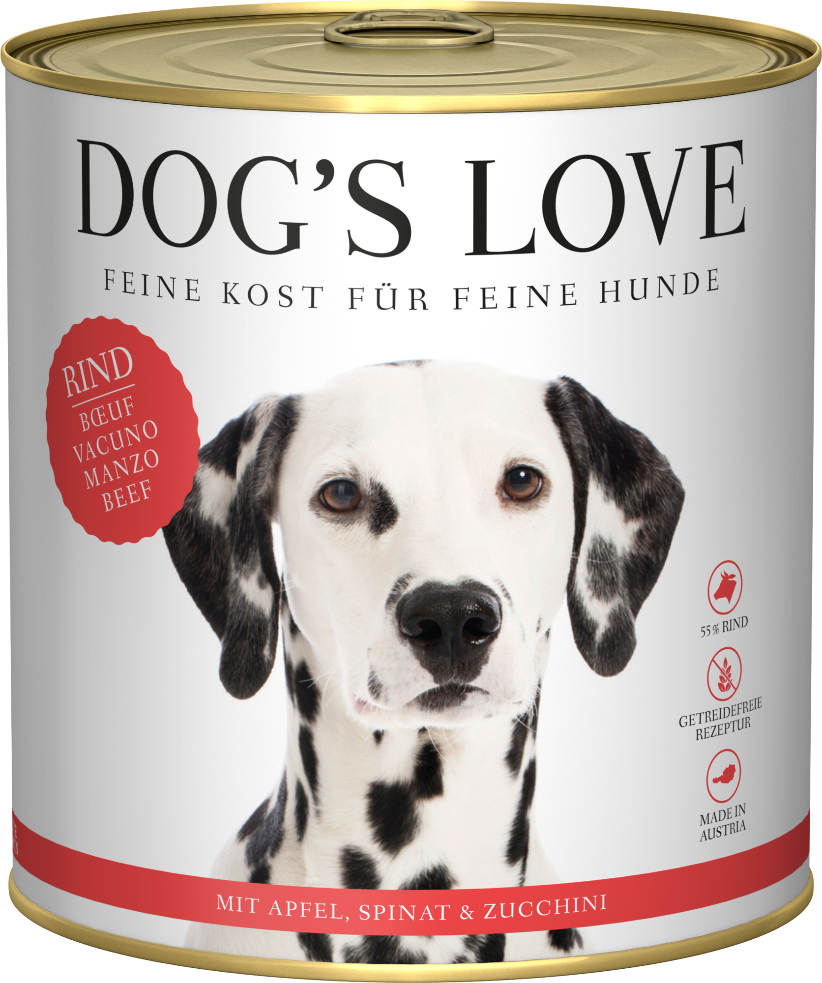 DOG'S LOVE Hunde Nassfutter ADULT RIND - 800 g