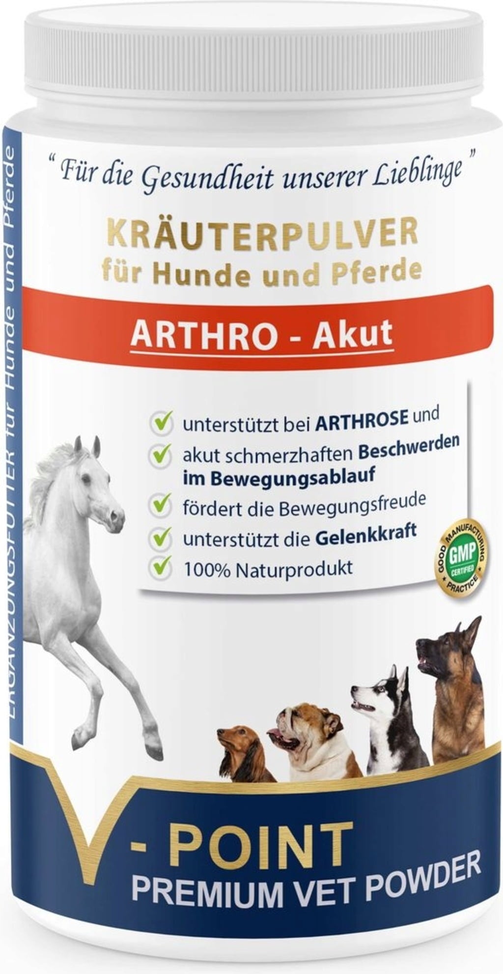 ARTHRO Akut - Premium Kräuterpulver für Hunde und Pferde - 500 g