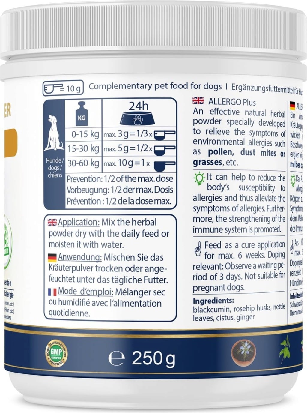 V-POINT ALLERGO Plus Kräuterpulver für Hunde - 250 g