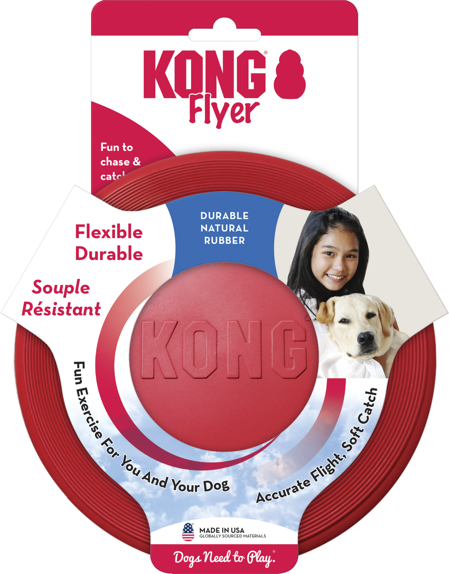 Hundespielzeug KONG Flyer rot