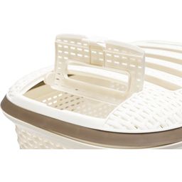 Curver Petlife Trasportino Effetto Rattan, Bianco - 1 pz.